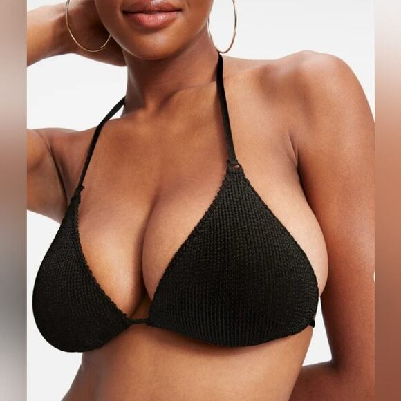 Good AMERICAN ALWAYS FITS TINY TIES BIKINI TOP, SIZE 00/0 - Picture 2 of 9